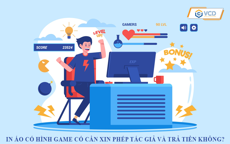 In áo có hình game có cần xin phép tác giả và trả tiền không?