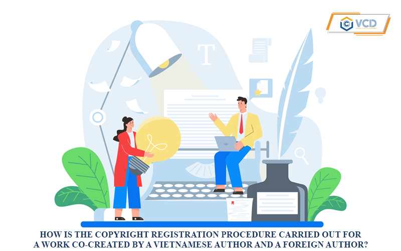 What is the copyright registration procedure for works co-created by Vietnamese and foreign authors?
