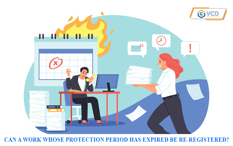 Can a work whose protection period has expired be re-registered?