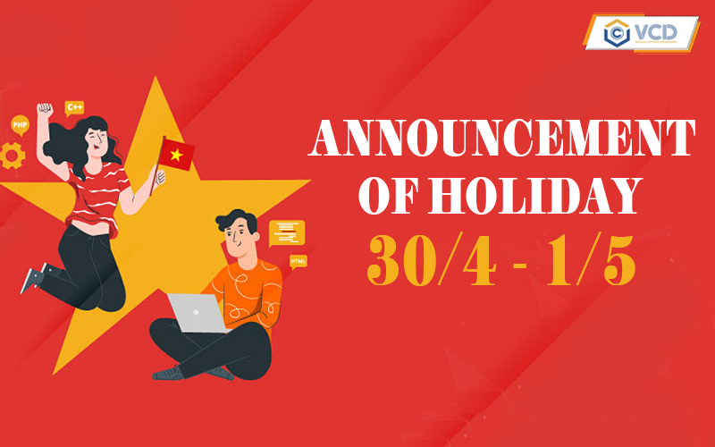 Announcement of holiday 30/4 -01/05