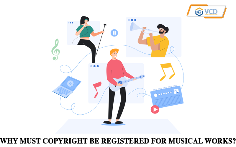 Why must copyright be registered for musical works?
