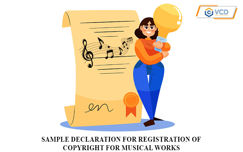 Sample declaration for registration of copyright for musical works