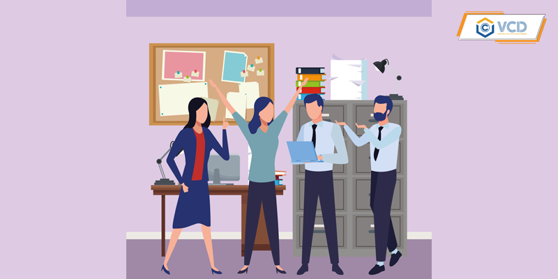 How do directors and employees register copyright when creating a work together?