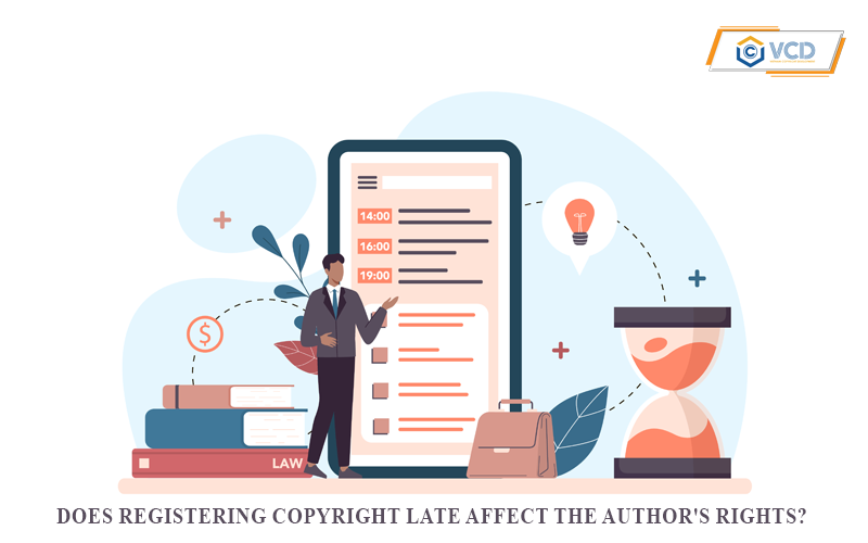 Does late copyright registration affect the author's rights?