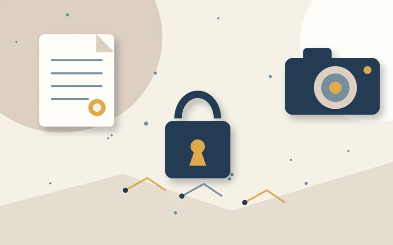 2D object illustration for The issue of image copyright infringement in online business