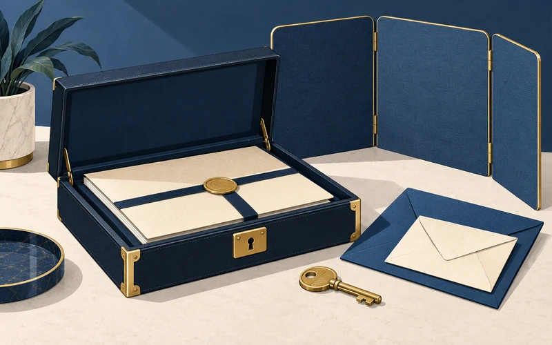 2D illustration of confidential documents secured in a lockable case