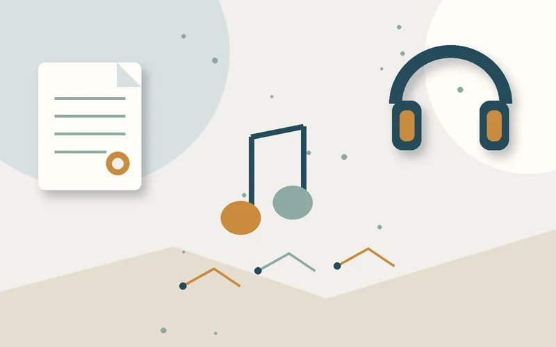 2D object illustration for Music copyright in advertising programs