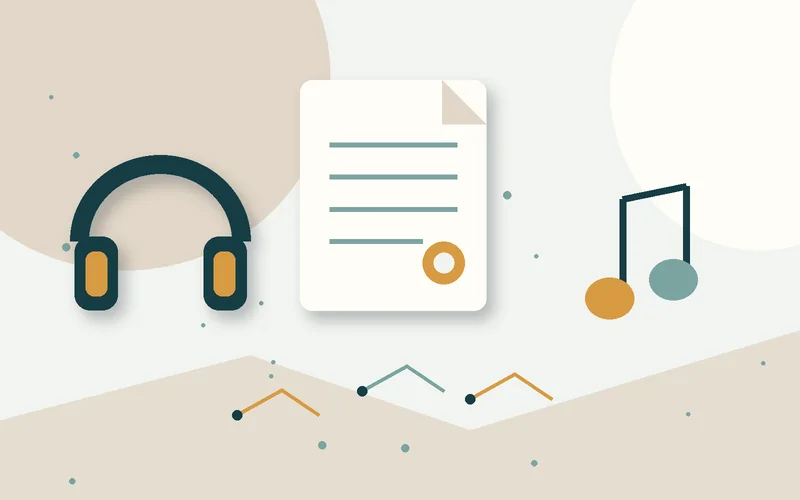2D object illustration for Music copyright in streaming services