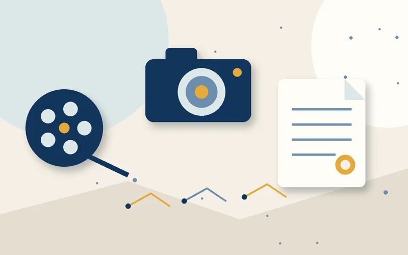 2D object illustration for How to avoid copyright when posting movie review videos