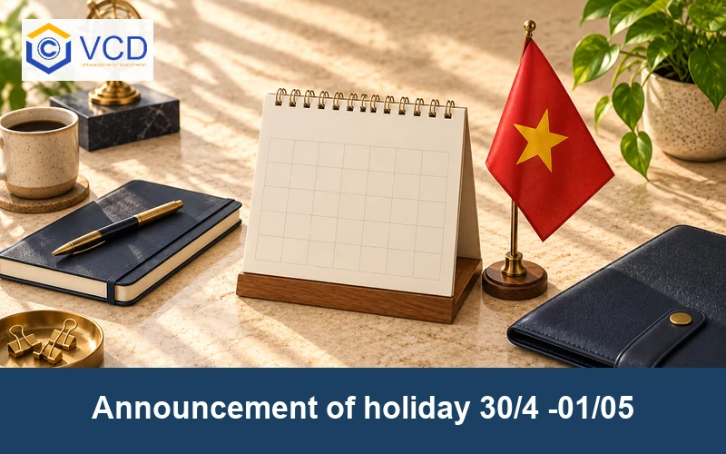 Announcement of holiday 30/4 -01/05