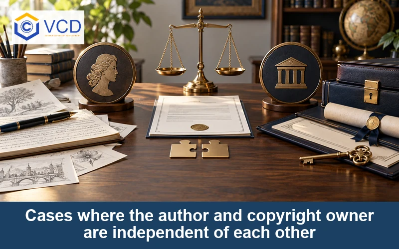 Cases where the author and copyright owner are independent of each other