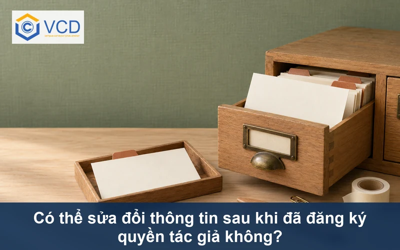 Thẻ hồ sơ mới được đưa vào ngăn mục lục để cập nhật thông tin đăng ký quyền tác giả