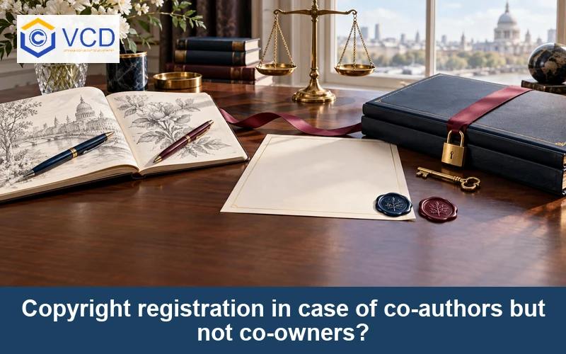 Copyright registration in case of co-authors but not co-owners?