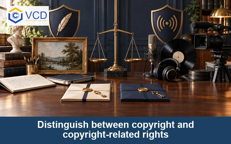 Distinguish between copyright and copyright-related rights