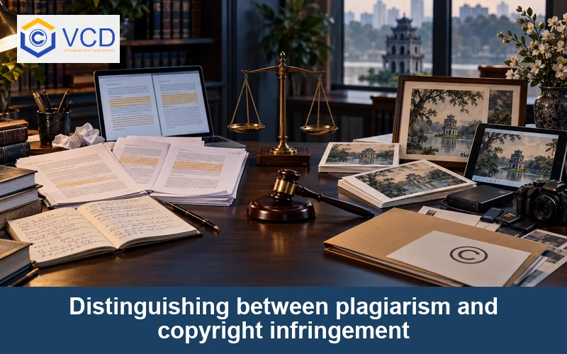 Distinguishing between plagiarism and copyright infringement