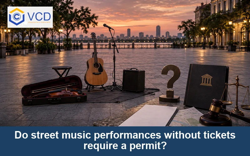 Do street music performances without tickets require a permit?