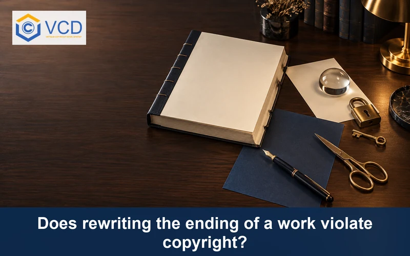 Detached manuscript ending, replacement sheet and padlock illustrating copyright in rewritten endings