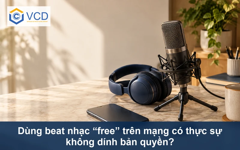 Micro thu âm, tai nghe, điện thoại và USB minh họa beat nhạc miễn phí trên mạng