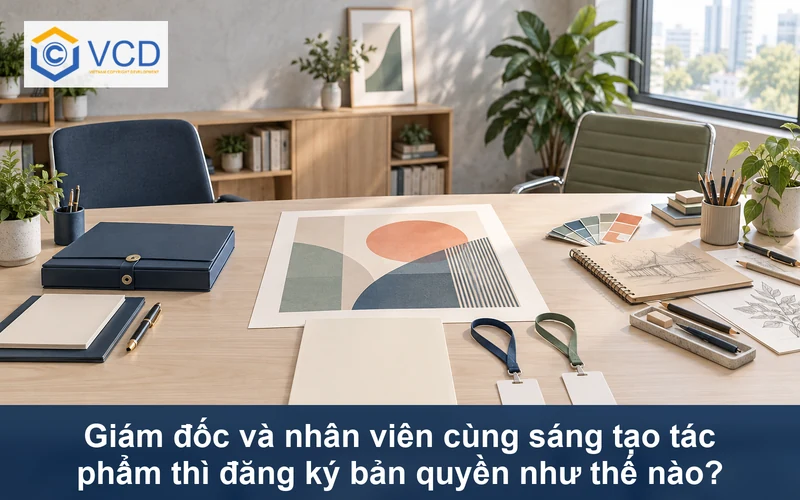 Hai vị trí làm việc cùng hướng đến một tác phẩm chung và hồ sơ đăng ký trống