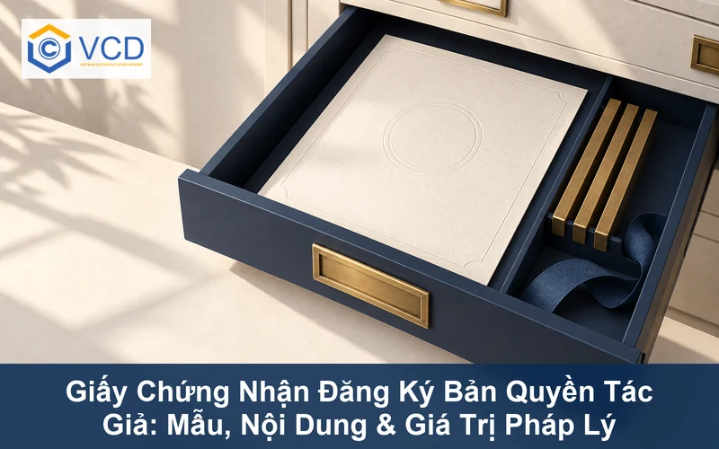 Ngăn tủ lưu trữ navy chứa giấy chứng nhận trắng, thanh mục lục đồng và ruy-băng xác minh