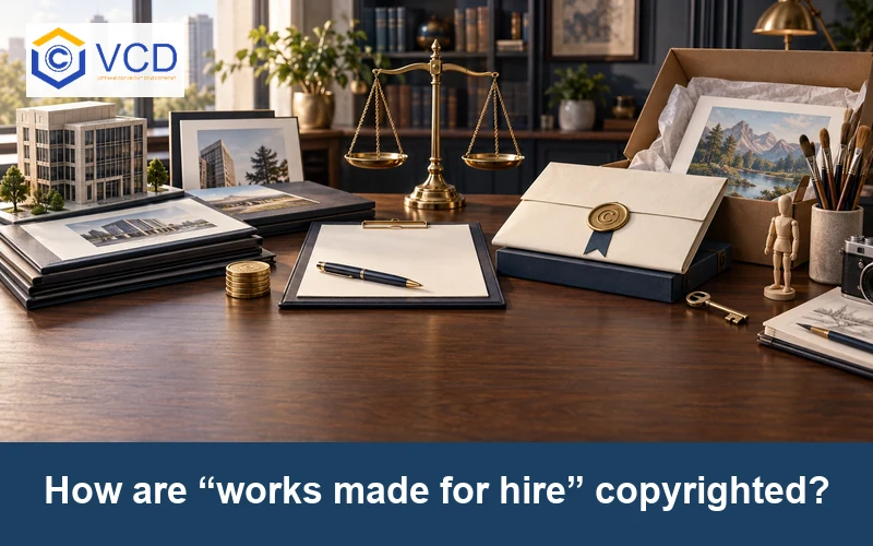How are “works made for hire” copyrighted?