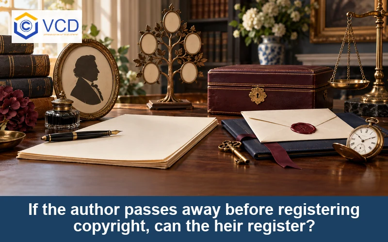 If the author passes away before registering copyright, can the heir register?