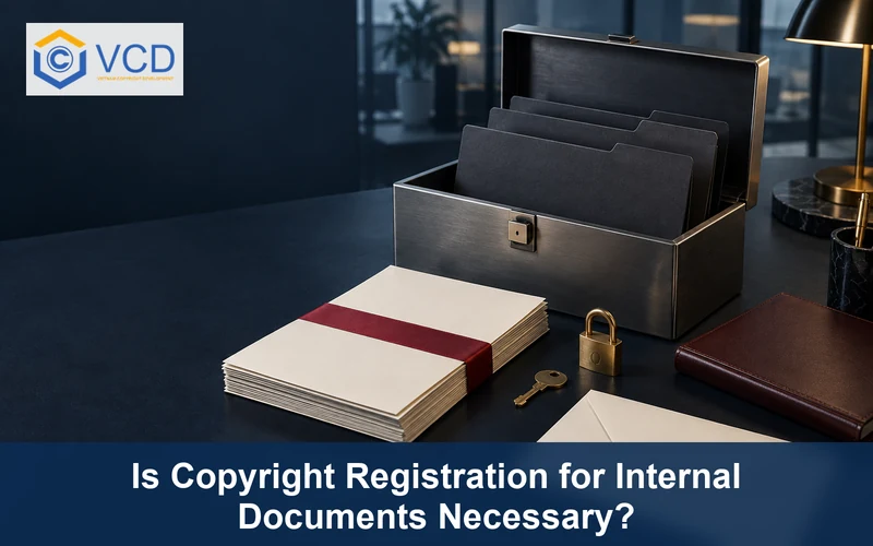 Secured internal document archive with blank folders, lock and registration envelope