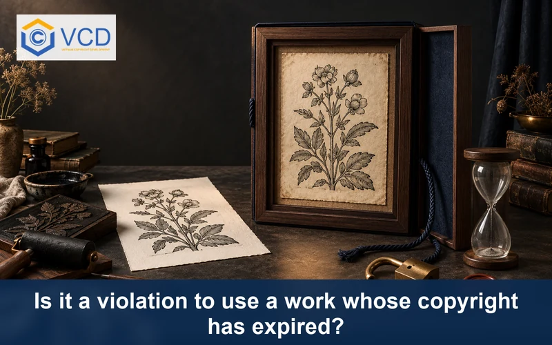 Antique botanical woodcut beside an empty hourglass, open lock and a newly made print