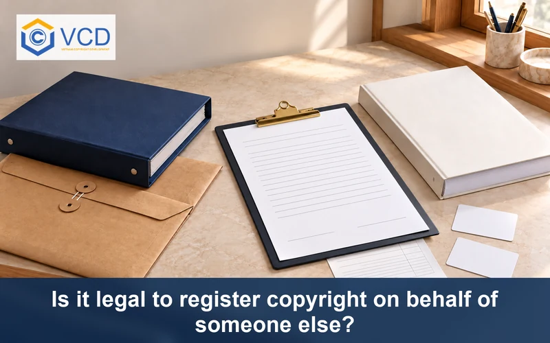 Authorization form, bound manuscript and filing envelope for registering copyright on another person's behalf