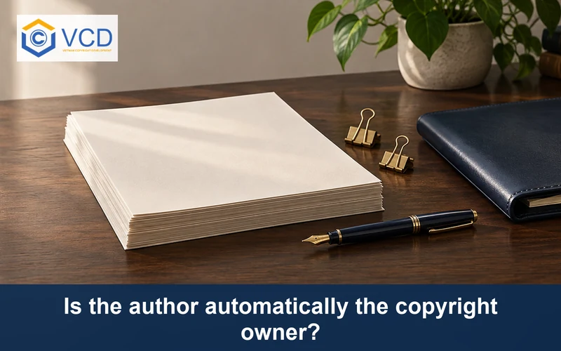 Blank manuscript pages, a fountain pen, and a navy document portfolio on an author's desk