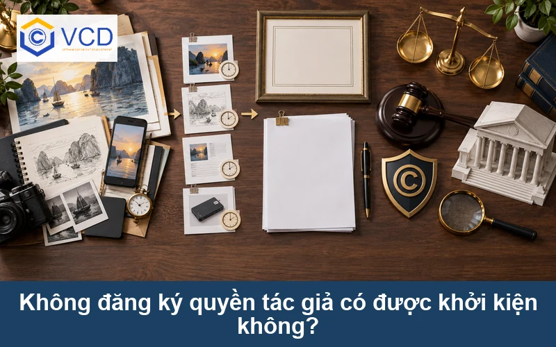 Không đăng ký quyền tác giả có được khởi kiện không?