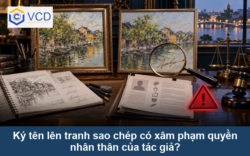 Ký tên lên tranh sao chép có xâm phạm quyền nhân thân của tác giả?