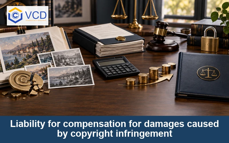 Liability for compensation for damages caused by copyright infringement