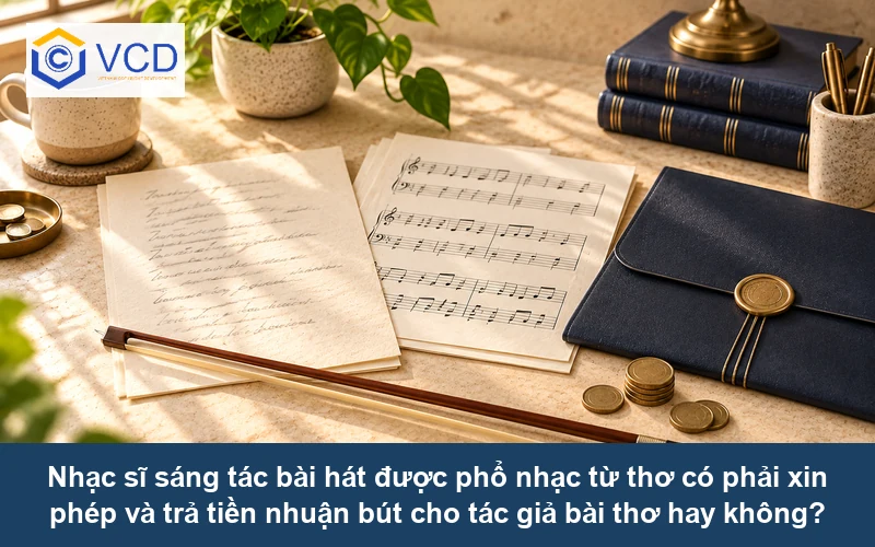 Nhạc sĩ sáng tác bài hát được phổ nhạc từ thơ có phải xin phép và trả tiền nhuận bút cho tác giả bài thơ hay không?