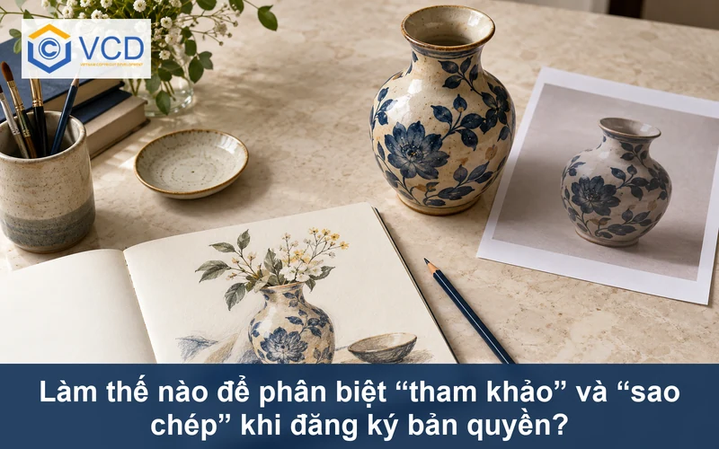 Bình gốm, ảnh chụp và bản phác thảo mới minh họa tham khảo khác với sao chép