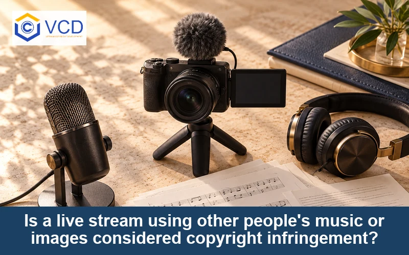 Is a live stream using other people's music or images considered copyright infringement?