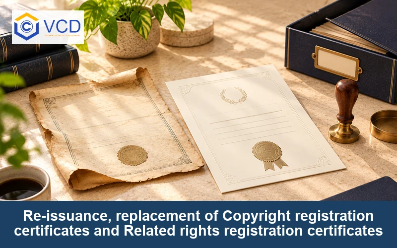 Re-issuance, replacement of Copyright registration certificates and Related rights registration certificates