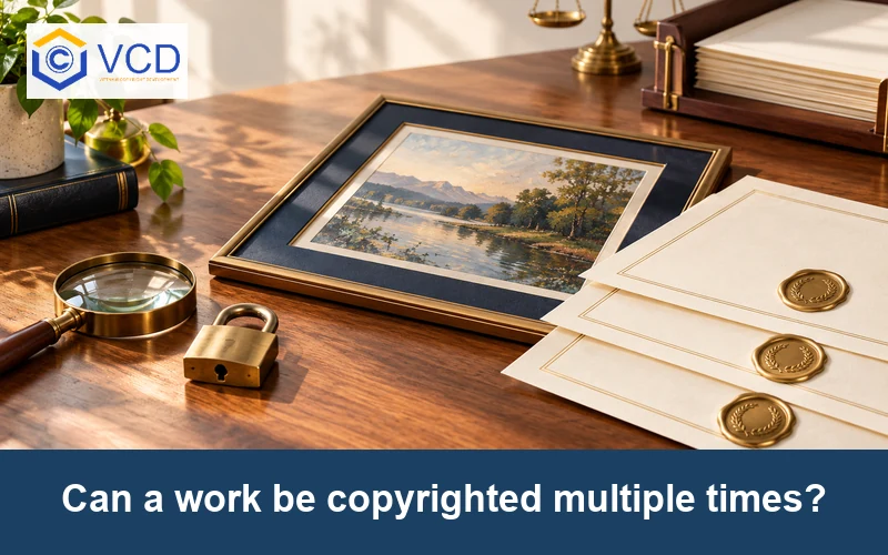 Can a work be copyrighted multiple times?