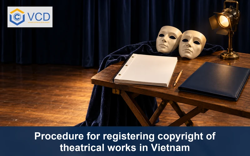 Blank stage script, neutral theatrical masks and registration portfolio on an empty theatre stage