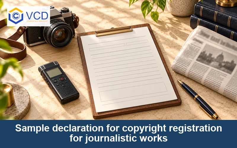 Sample declaration for copyright registration for journalistic works