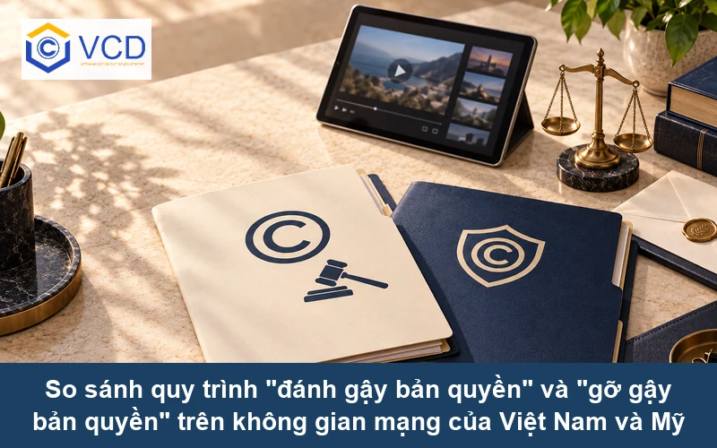 So sánh quy trình "đánh gậy bản quyền" và "gỡ gậy bản quyền" trên không gian mạng của Việt Nam và Mỹ