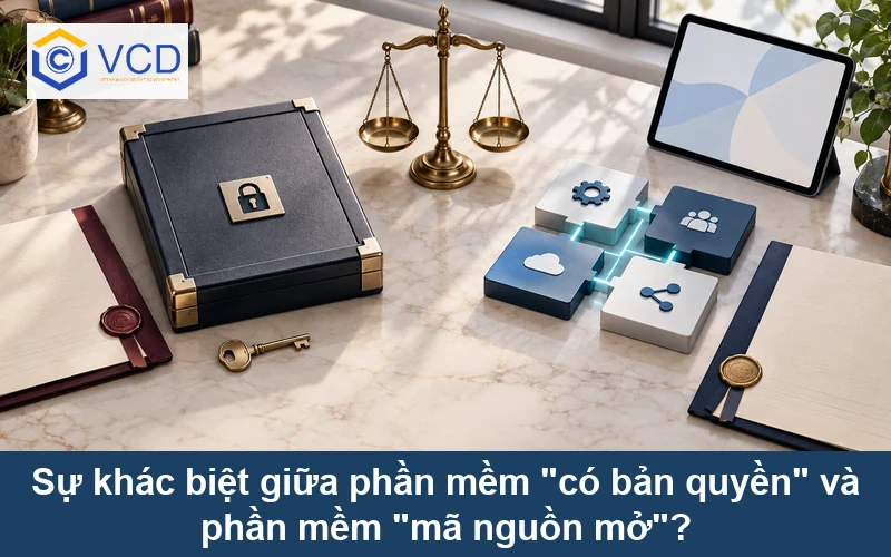 Sự khác biệt giữa phần mềm có bản quyền và phần mềm mã nguồn mở?