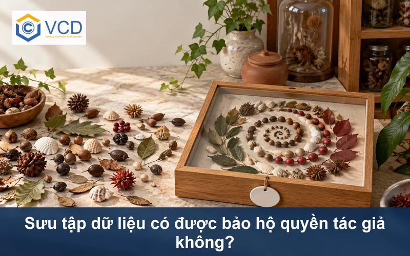 Mẫu hạt và lá rời bên hộp sưu tập được tuyển chọn, sắp xếp thành vòng xoắn sáng tạo
