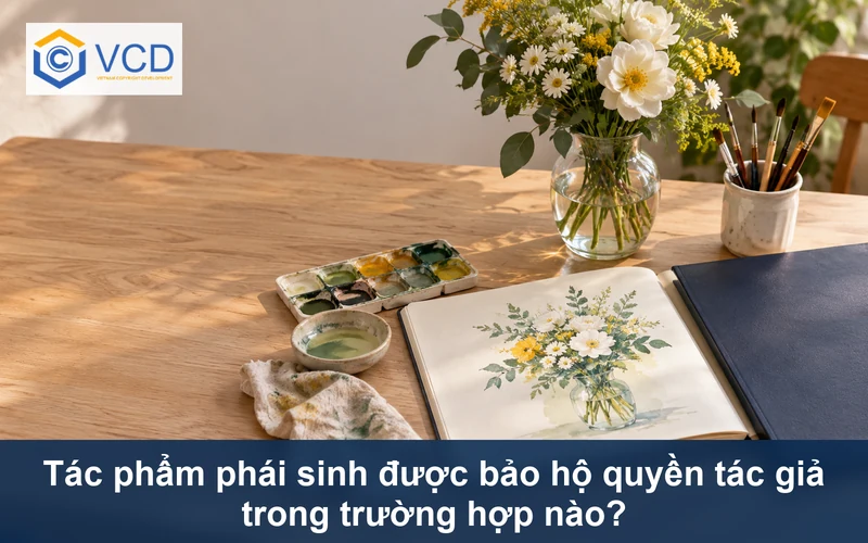 Bình hoa thật và tranh màu nước mới minh họa tác phẩm phái sinh