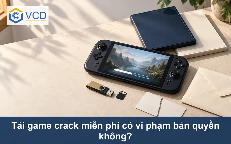 Máy chơi game cầm tay đang tải dữ liệu cạnh USB, thẻ nhớ và thẻ bản quyền bị cắt
