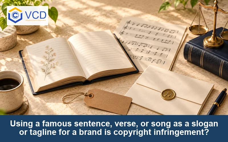 Using a famous sentence, verse, or song as a slogan or tagline for a brand is copyright infringement?
