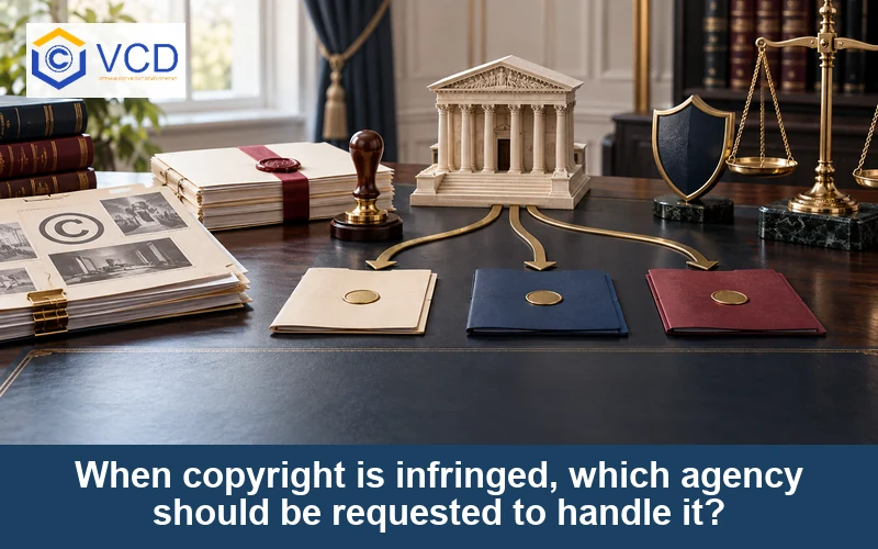 When copyright is infringed, which agency should be requested to handle it?