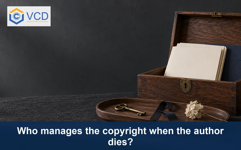 Estate deed box with blank manuscripts and a brass handover key after an author’s death