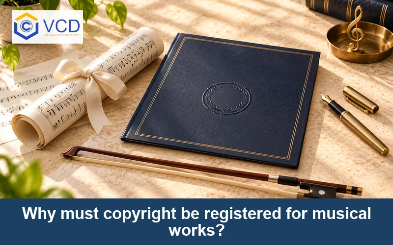 Why must copyright be registered for musical works?